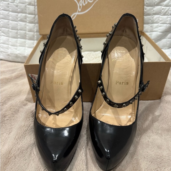 Christian Louboutin Black Studded Heels - Picture 2 of 7